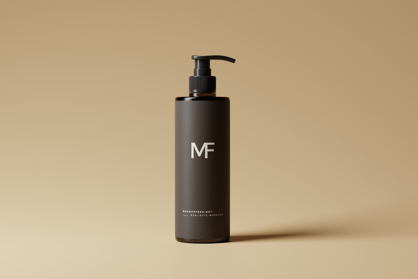Matte pump bottle in studio light